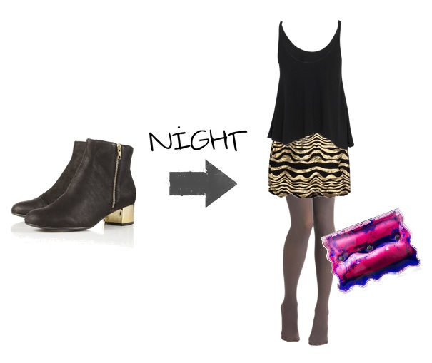 Topshop Adorn Gold Heel Ankle Boots Outfit