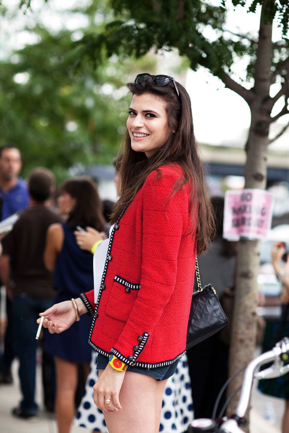 Red Chanel Jacket - Alessandra Codinha (Satorialist)