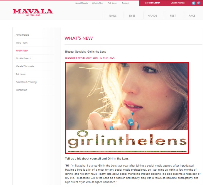 Girl in the Lens - Mavala Blogger Spotlight April 2012