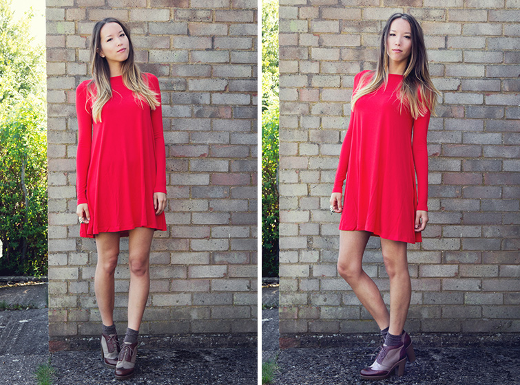 Red swing dress from ASOS