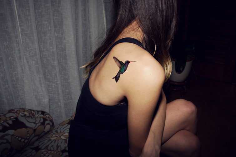 Inkwear hummingbird temporary tattoo 
